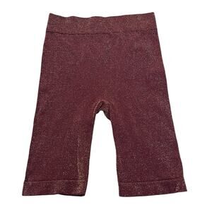 Intimately Free People Glitter Bike Shorts XS/S Burgundy Red Gold Metallic